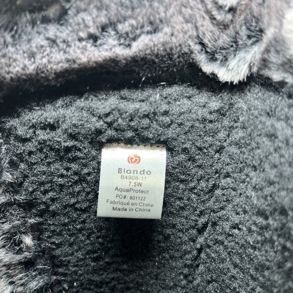 Blondo Ramya Tall Black Leather Boots Womens Size 7.5 Wide Side Zip Fleece Lined - Picture 12 of 16